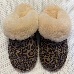 Leopard Print Bearpaw Slippers